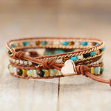 Venus Wrapped Leather Bracelet - Moon Dance Charms