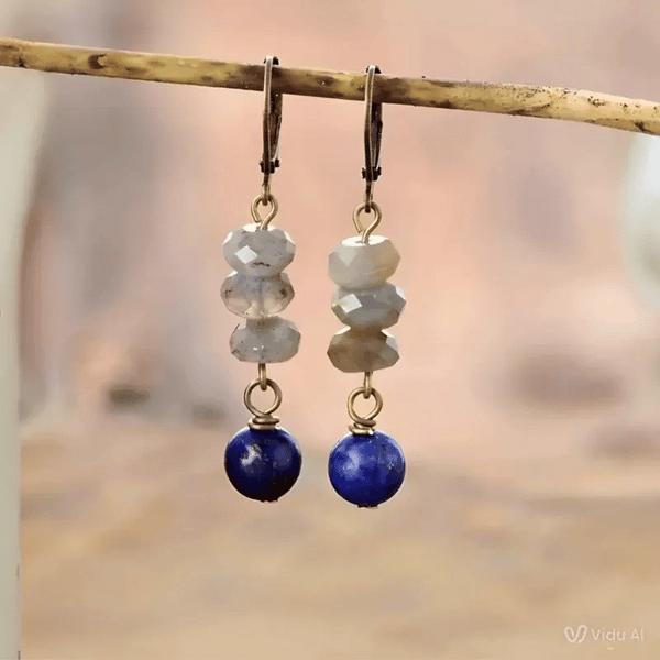 labradorite and lapis earrings 