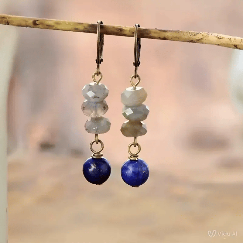 labradorite and lapis earrings 