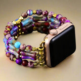 Violet Gem Beaded Apple Watch Band Stretchable - Moon Dance Charms