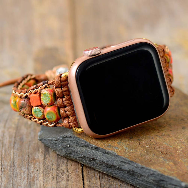 Wild Jasper Boho Apple Watch Band - Moon Dance Charms