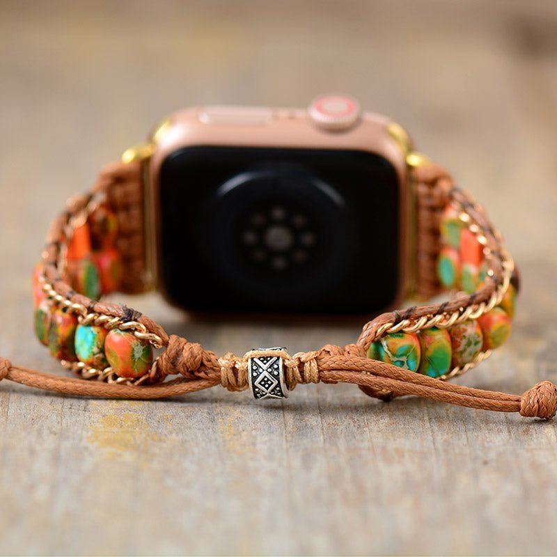 Wild Jasper Boho Apple Watch Band - Moon Dance Charms