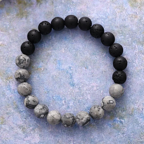 Yin Yang Balance Lava Stone Bracelet - Moon Dance Charms