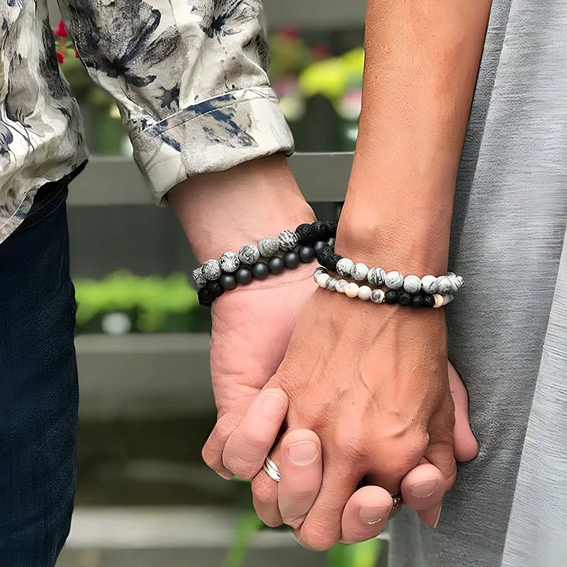 Yin Yang Balance Lava Stone Bracelet - Moon Dance Charms