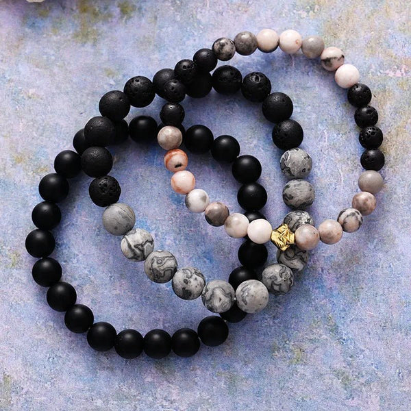 Yin Yang Balance Lava Stone Bracelet - Moon Dance Charms