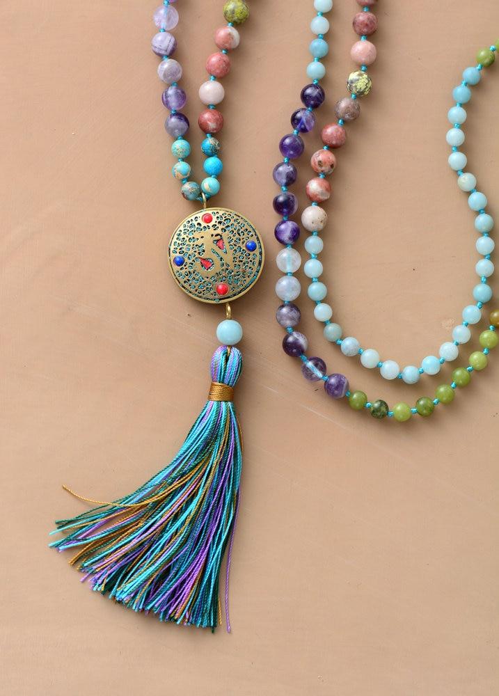 mala bead necklace hand knotted