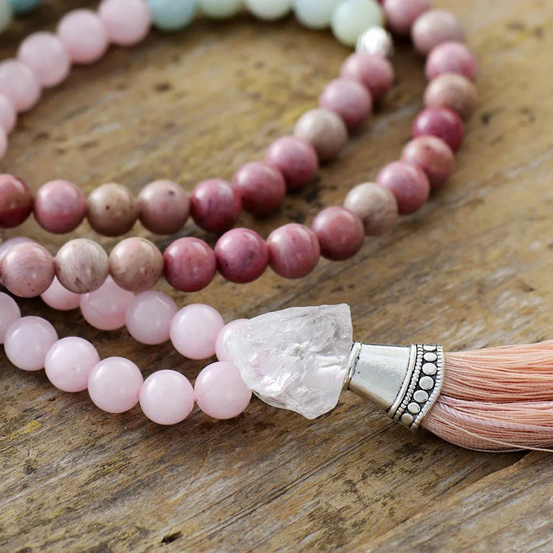 108 Mala beads LOVE Yoga Necklace - Moon Dance Charms