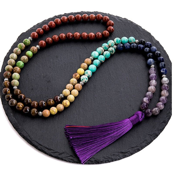 7 Stone Chakra Mala Necklace