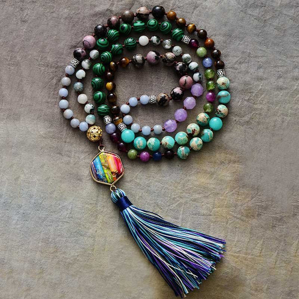 Hand Knotted Mala Necklace Chakra