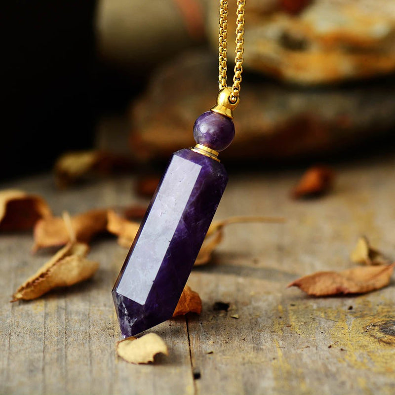 Best Amethysts Pendulum Necklace & Perfume Bottle
