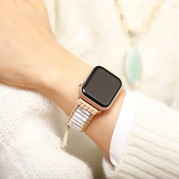 Gold apple watch 2025 with stone band