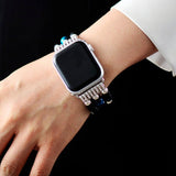Black Onyx Beaded Apple Watch Band Stretch - Moon Dance Charms