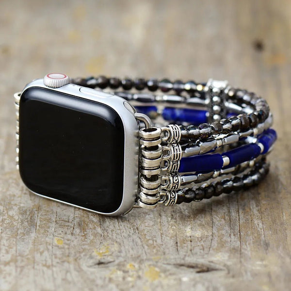 Blue Sky Beaded Bracelet Apple Watch Band - Moon Dance Charms