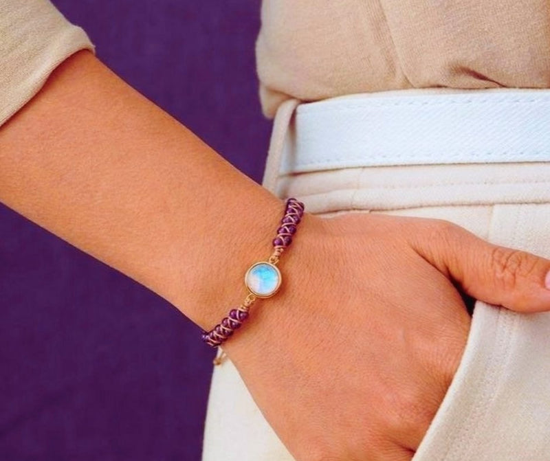 Bracciale con perline di ametista autentica, braccialetto Bracciale con perline di ametista autentica, braccialetto