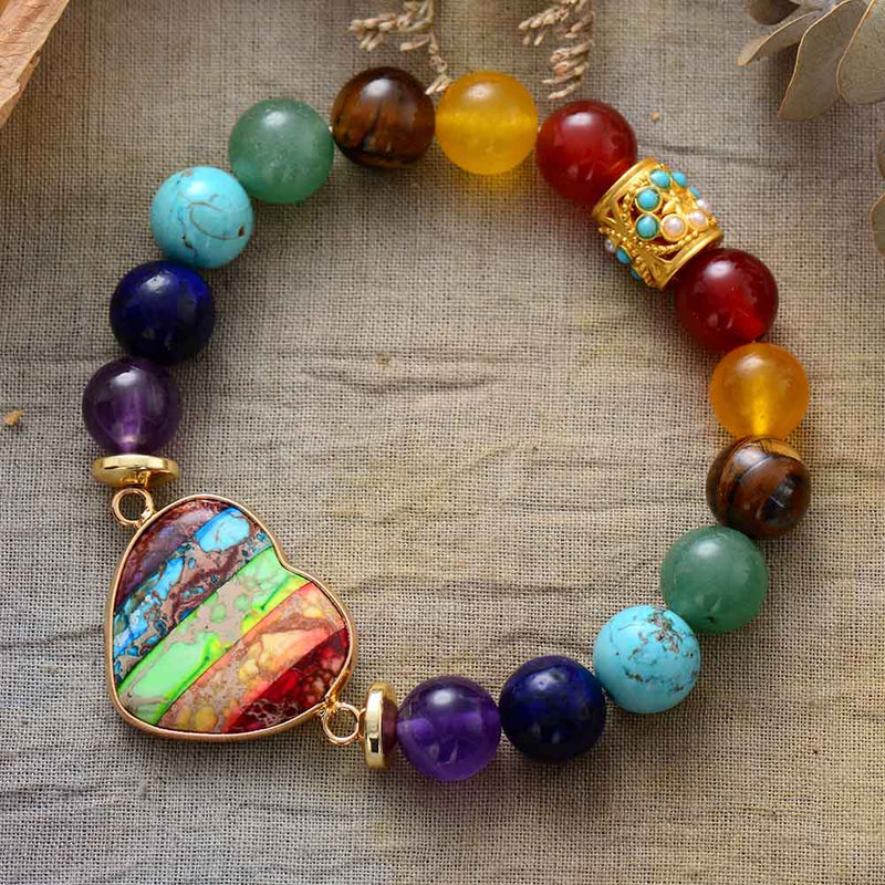 7 Chakra Healing Bracelets With Real Stones Gemstone Healing Chakra Bracelet  Yoga Meditation Bracelets For Protection Energy Healing | Fruugo NO