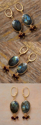 Charming Labradorite Stone Earrings - Moon Dance Charms