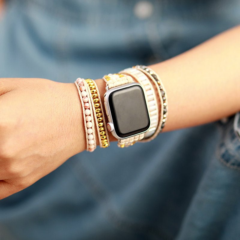 Crystal Beaded Apple Watch Wrap Band - Moon Dance Charms