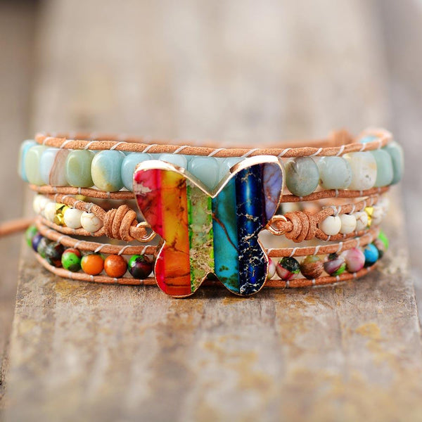 Rainbow Jasper Wrap Bracelet