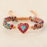 Handmade Jasper Heart beaded Bracelet