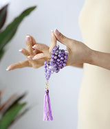 Hand knotted Amethyst Mala Necklace 108 Beads