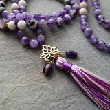 Amethyst Mala Necklace 108 Beads