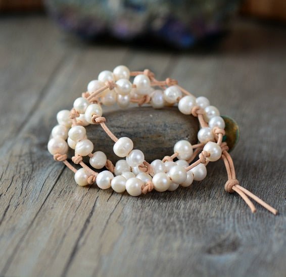Handmade Natural Pearls Wrap Bracelet - Moon Dance Charms