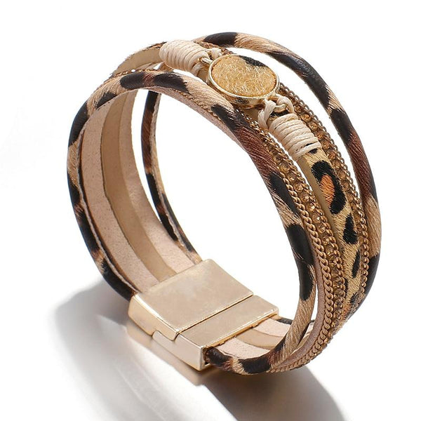Leopard Leather Bracelet