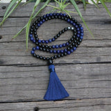 Lapis & Black Onyx 108 Mala Beads - Moon Dance Charms