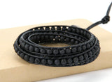 Lava Stone Leather Wrap Bracelet Diffuser - Moon Dance Charms