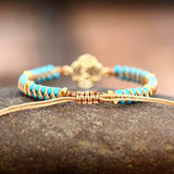Lotus Charm Turquoise Beaded Bracelet - Moon Dance Charms