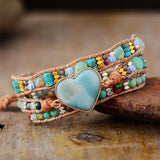 bead leather wrap barcelet