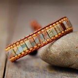 Majestic Leather Beaded Cuff Bracelet - Moon Dance Charms
