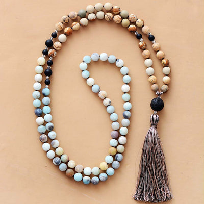 Collar Mala en Jaspe y Amazonita - Estoy en Paz