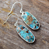 Natural Stone Turquoises Dangle Earrings - Moon Dance Charms