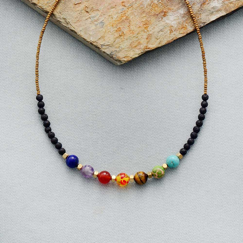 Natural Stone 7 Chakras Necklace