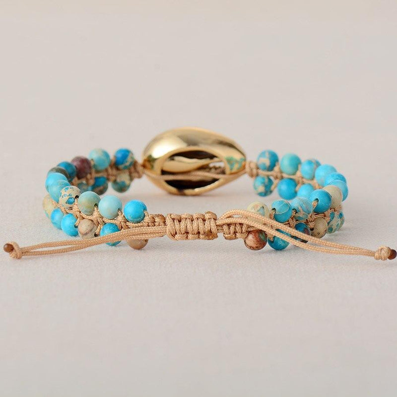 Turquoise & Shell Beaded Bracelet