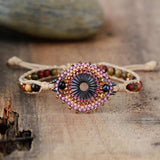 jasper-seed beads beaded bracelet