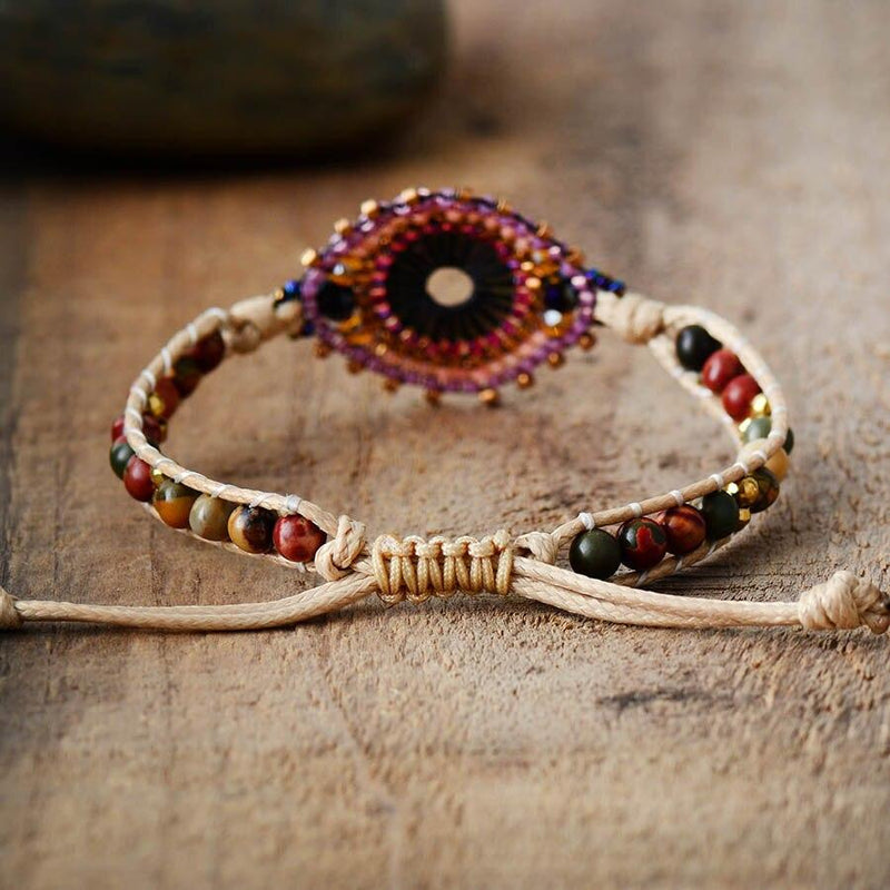 jasper-seeds beads beaded bracelet