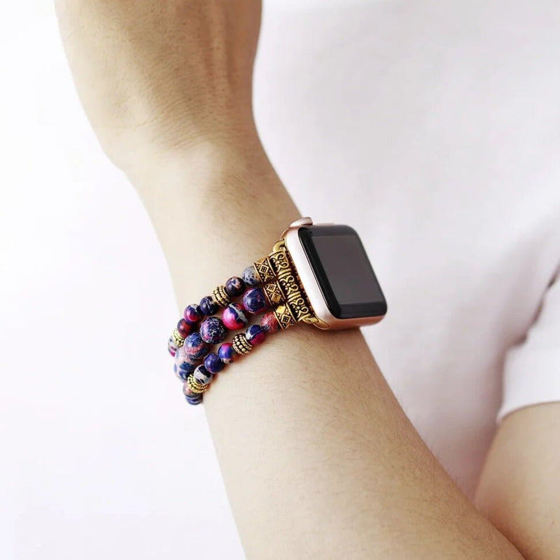 Purple Jasper Beaded Apple Watch Band - Moon Dance Charms