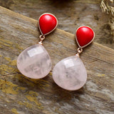 Red Rose Quartz Earrings - Moon Dance Charms