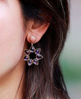 Star Flower Stone Earrings 