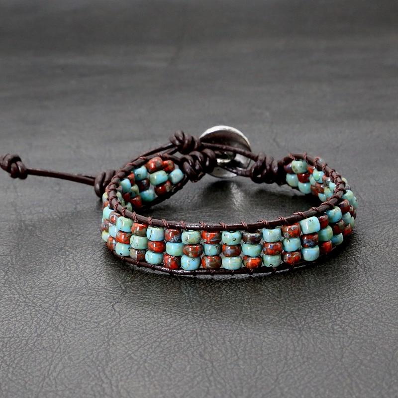 Beads Bracelet and leather
