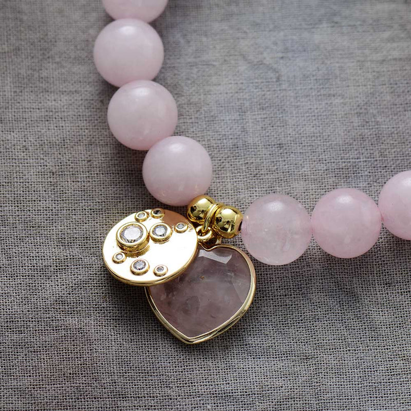 The Love and Healing Rose Quartz Crystal Bracelet - Moon Dance Charms
