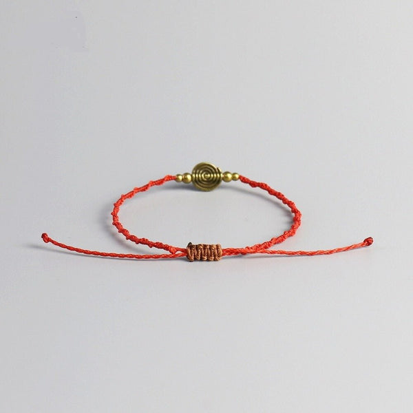 Tibetan Knot Lucky Rope Bracelet with Copper Bead - Moon Dance Charms