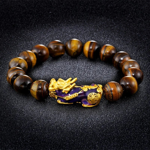 Tiger Eye Pixiu Bracelet For Wealth - Moon Dance Charms