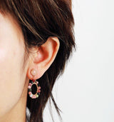 Tourmaline and turquoise Hoop Earrings